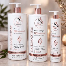 Kit Profissional Colágeno Extreme (Shampoo 1L, Máscara 1kg e Finalizador 500g)
